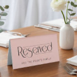 Rose Wedding Reserved Table Tent Sign<br><div class="desc">This editable elegant blush rose wedding table reserved sign template featuring a beautiful "Reserved" lettering and personalization. Background and font colors can be changed, just click on "Customize futher". This doublesided Reserved sign will be a nice addition to Wedding table decor. Text is customizable, so you can easily add your...</div>