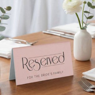 Rose Wedding Reserved Table Tent Sign