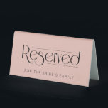 Rose Wedding Reserved Table Tent Sign<br><div class="desc">This editable elegant blush rose wedding table reserved sign template featuring a beautiful "Reserved" lettering and personalization. Background and font colors can be changed, just click on "Customize futher". This doublesided Reserved sign will be a nice addition to Wedding table decor. Text is customizable, so you can easily add your...</div>