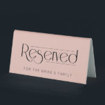 Rose Wedding Reserved Table Tent Sign<br><div class="desc">This editable elegant blush rose wedding table reserved sign template featuring a beautiful "Reserved" lettering and personalization. Background and font colors can be changed, just click on "Customize futher". This doublesided Reserved sign will be a nice addition to Wedding table decor. Text is customizable, so you can easily add your...</div>