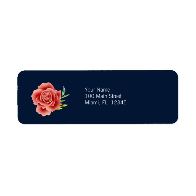 Rose Wedding return address  Label (Front)