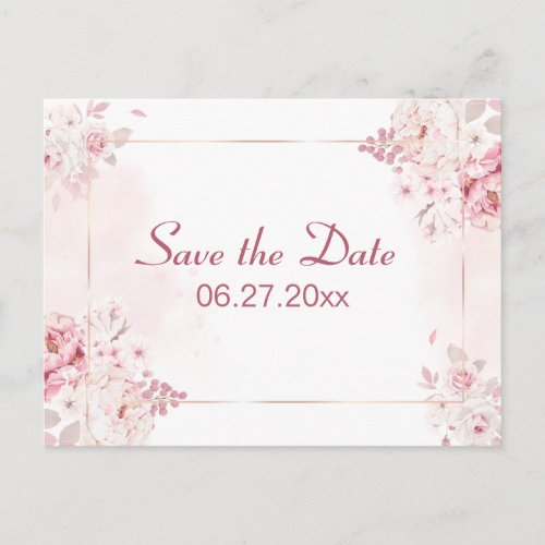 Rose Wedding Save The Dates Announcement Postcard