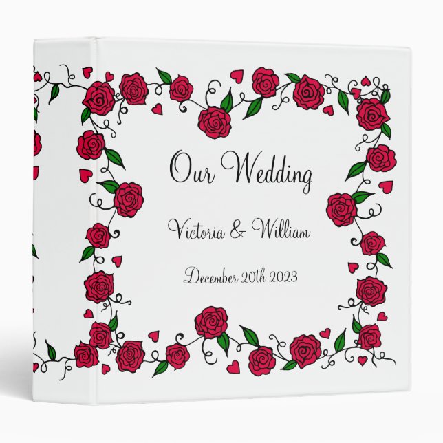 Rose Wedding Scrapbook Binder (Front/Spine)