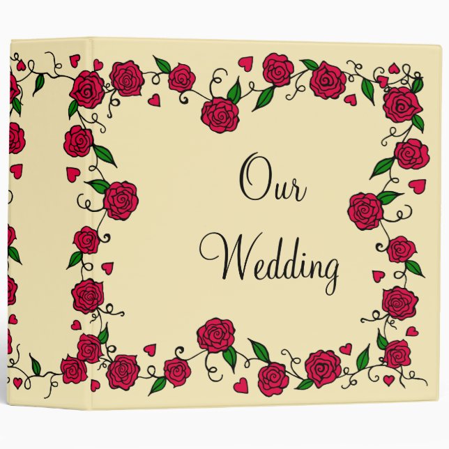 Rose Wedding Scrapbook Binder (Front/Spine)