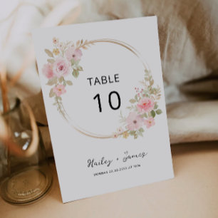 Rose Wedding table card Template