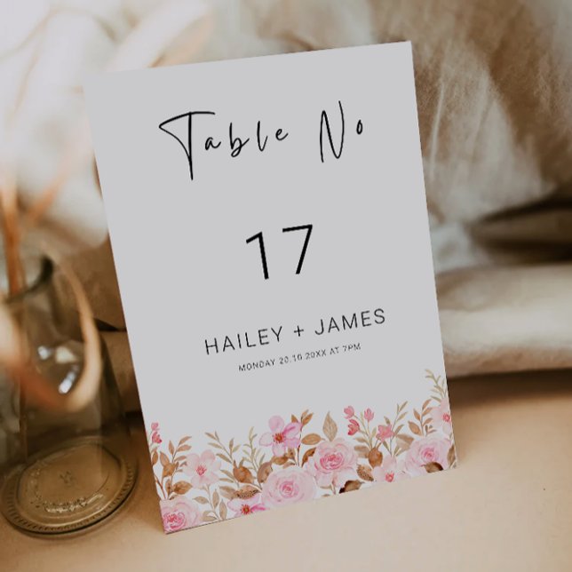 Rose Wedding table card Template (Rose Wedding table card Template)