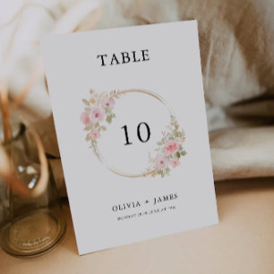 Rose Wedding table card Template