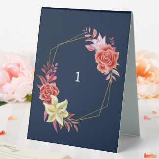 Rose Wedding Table Tent