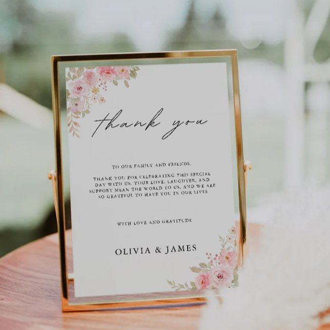 Rose Wedding Thank You Sign Template, Invitation (Rose Wedding Thank You Sign Template, Invitation)