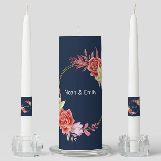 Rose Wedding   Unity Candle Set (Front)