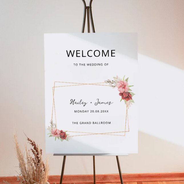Rose Wedding Welcome Sign (Rose Wedding Welcome Sign)