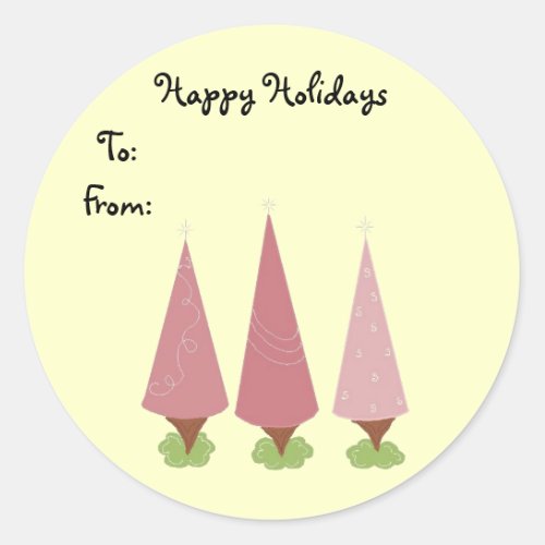 Rose Whimsical Trees Classic Round Sticker