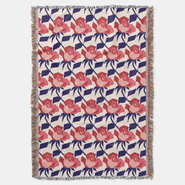 Rose Whimsy Throw Blanket (Front Vertical)