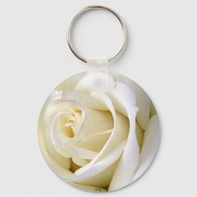 Rose White Keychain (Front)