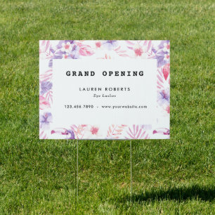 Rose White Luxe Eyelashes Business Sign