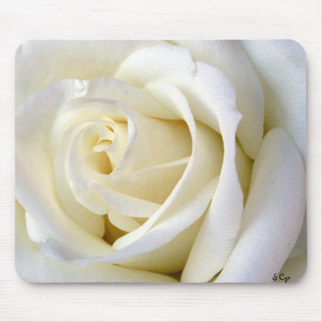 Rose White Mouse Pad (Front)