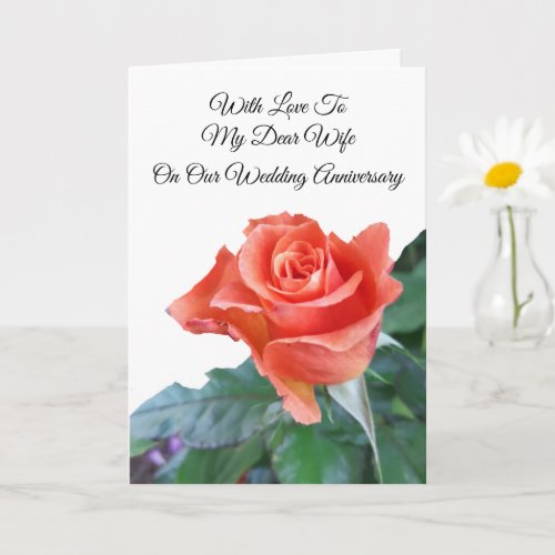 Rose Wife Personalised Wedding Anniversary Card