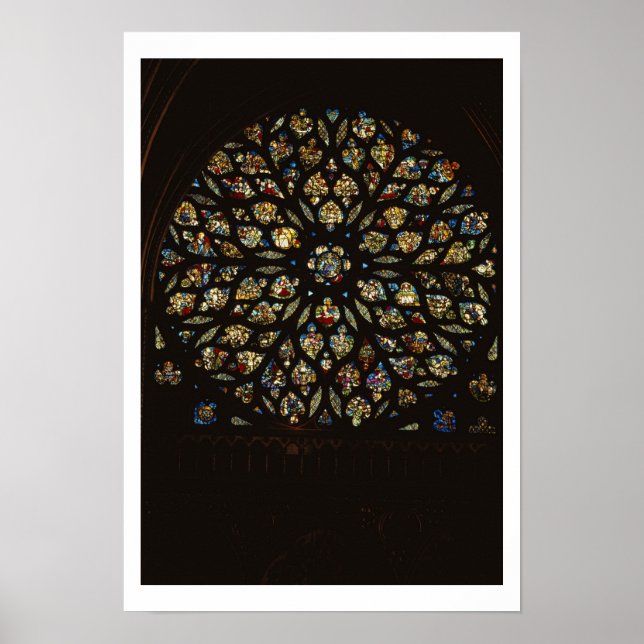 Rose window above the west door, with scenes depic poster (Front)