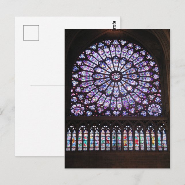 Rose Window at Cathedral of Notre Dame Postcard (Front/Back)