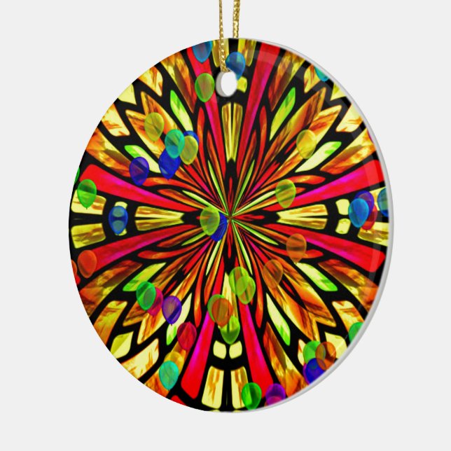 Rose Window Ceramic Ornament (Left)