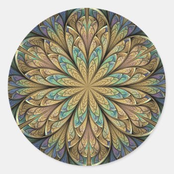 Rose Window Classic Round Sticker by skellorg at Zazzle
