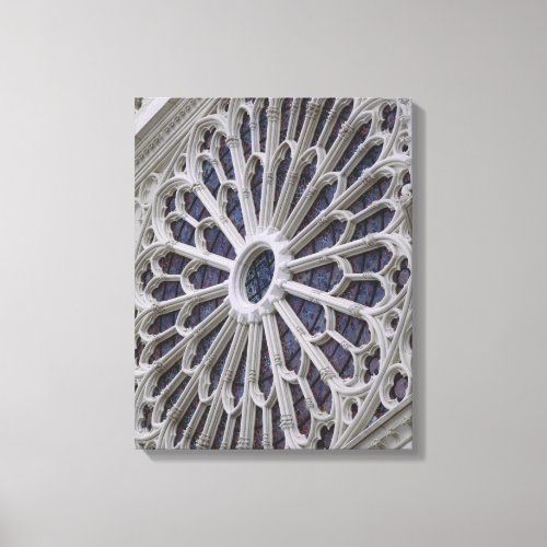 Rose window from the west facade c1270 canvas print
