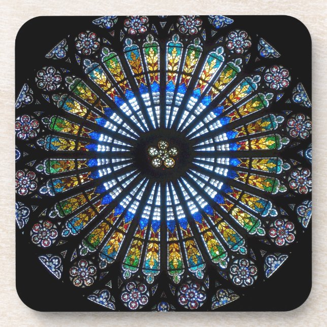 rose window strasbourg cathedral drink coaster (Front)
