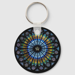 rose window strasbourg cathedral keychain