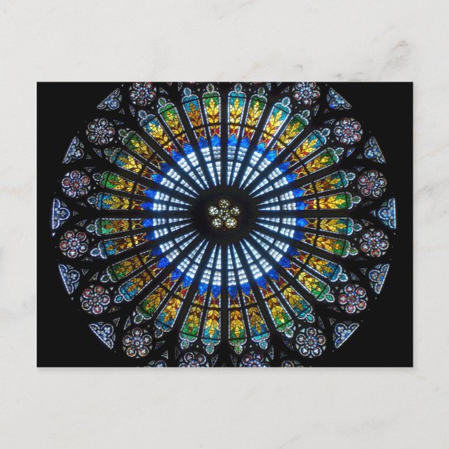 rose window strasbourg cathedral postcard (Front)
