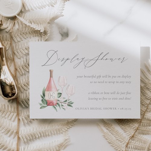 Ros Wine Bridal Shower Gift Display Card