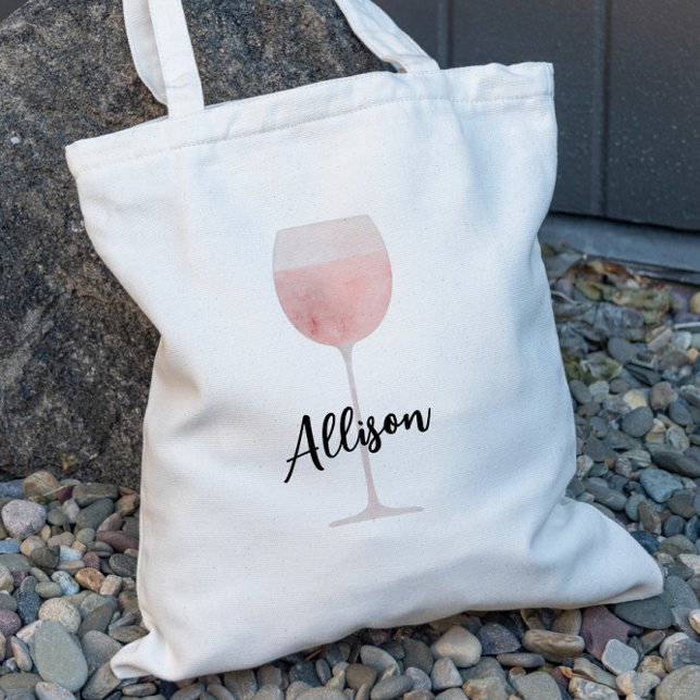 Rosé Wine Bridesmaid Wedding Bridal Party Tote Bag (Creator Uploaded)