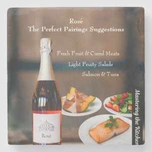 Rosé Wine Food Pairing/Wine Lover Kitchen Gift Stone Coaster
