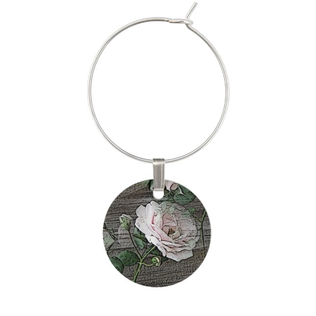 Rose wine glass charm (Front)