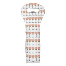 Rose Wine Glass Printed Wine Tote