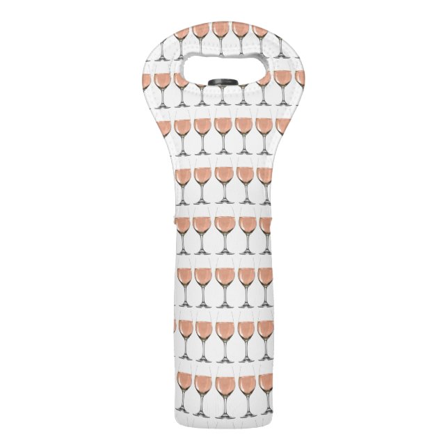 Rose Wine Glass Printed Wine Tote (Front)