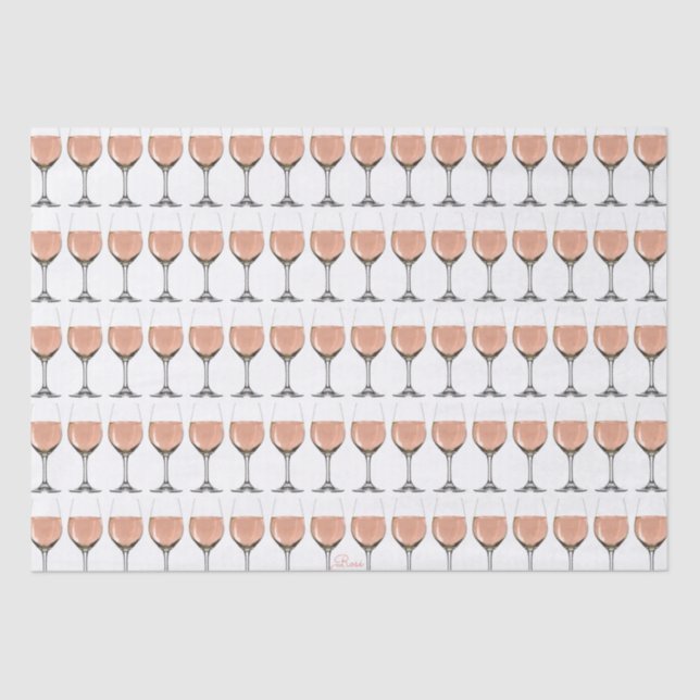 Rosé Wine Glass Tissue Paper (Front)