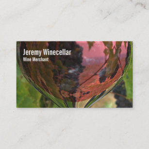 Rose wine glass vineyard business card