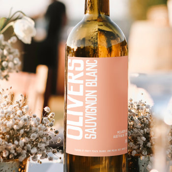 Rose Wine Home Wine Makers Text Custom Wine Labels by Mylittleeden at Zazzle