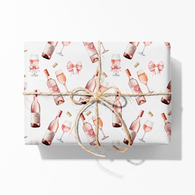 Rosé Wine Lover Wrapping Paper Sheets (rosé wine lover watercolor gift wrap paper
)