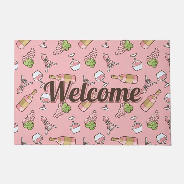 Rose Wine Pattern Doormat (Front)