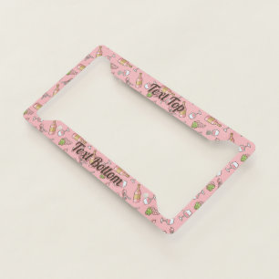 Rose Wine Pattern License Plate Frame