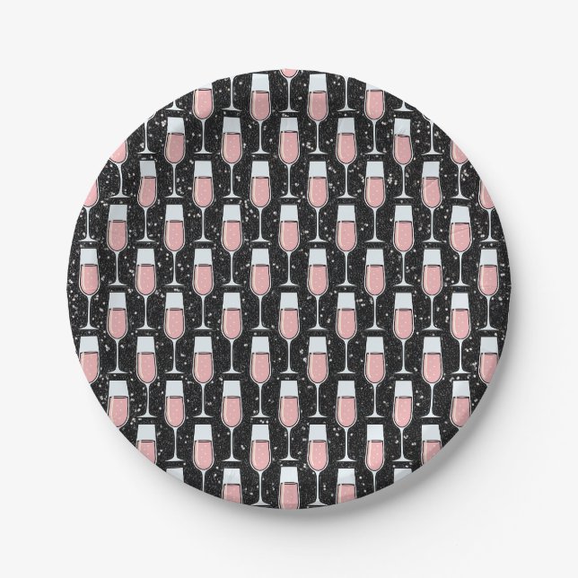 Rose Wine Pattern Paper Plates (Front)