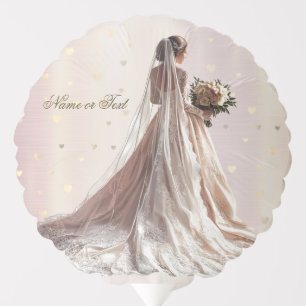 Rose Winter Wedding Bride Golden Shiny Heart Party Balloon