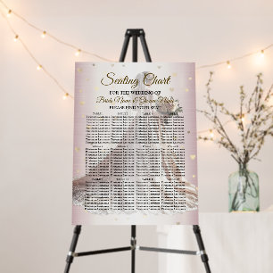 Rose Winter Wedding Bride Golden Shiny Hearts Foam Board