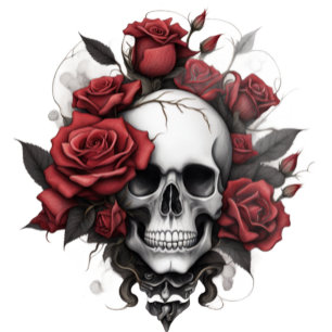 Rose with skull hoodie and back site design