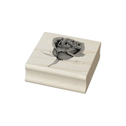 Rose with Stem Rubber Stamp