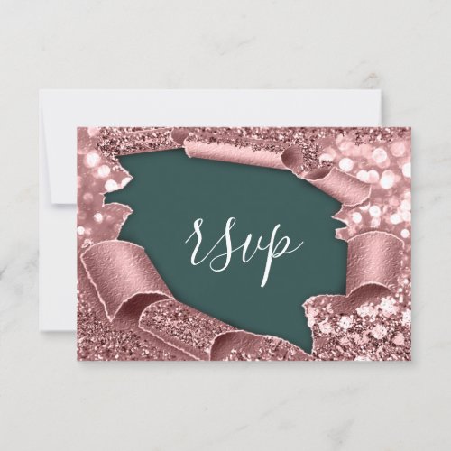 Rose Woodland Glitter Frame Elegant RSVP