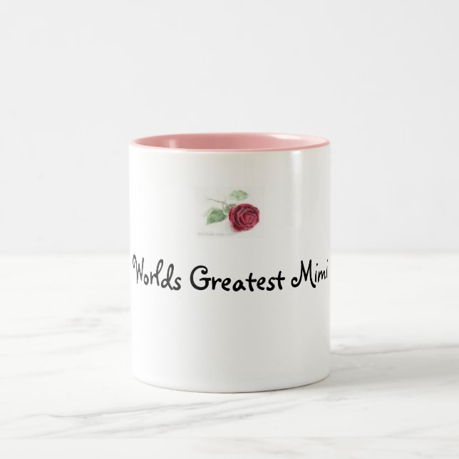 rose, Worlds Greatest Mimi Two-Tone Coffee Mug (Center)