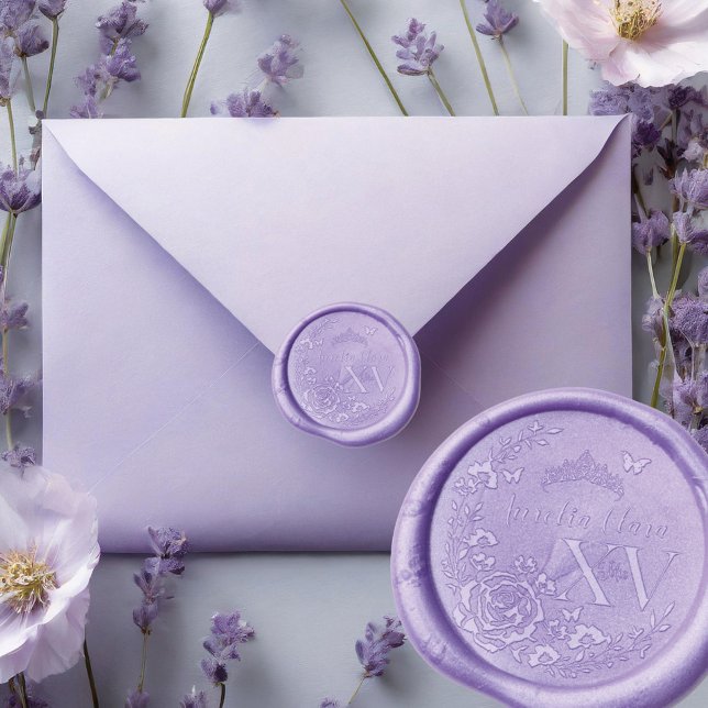 Rose Wreath Floral Quinceanera Mis XV Logo  Wax Seal Sticker (Creator Uploaded)