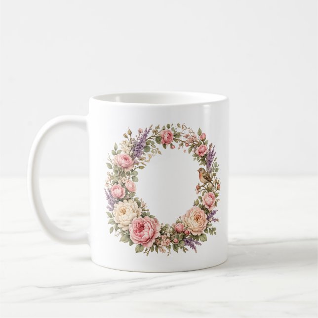 rose wreath mug  (Left)